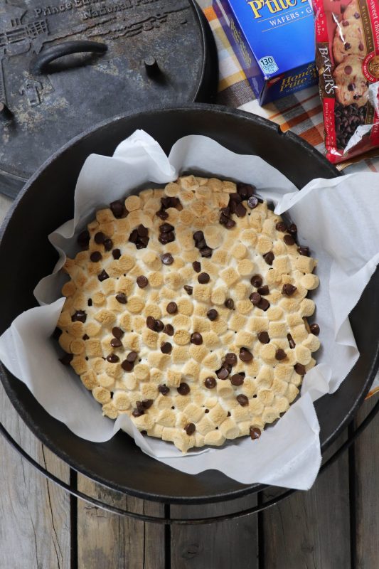 smores dip dutch oven recipe for a large group