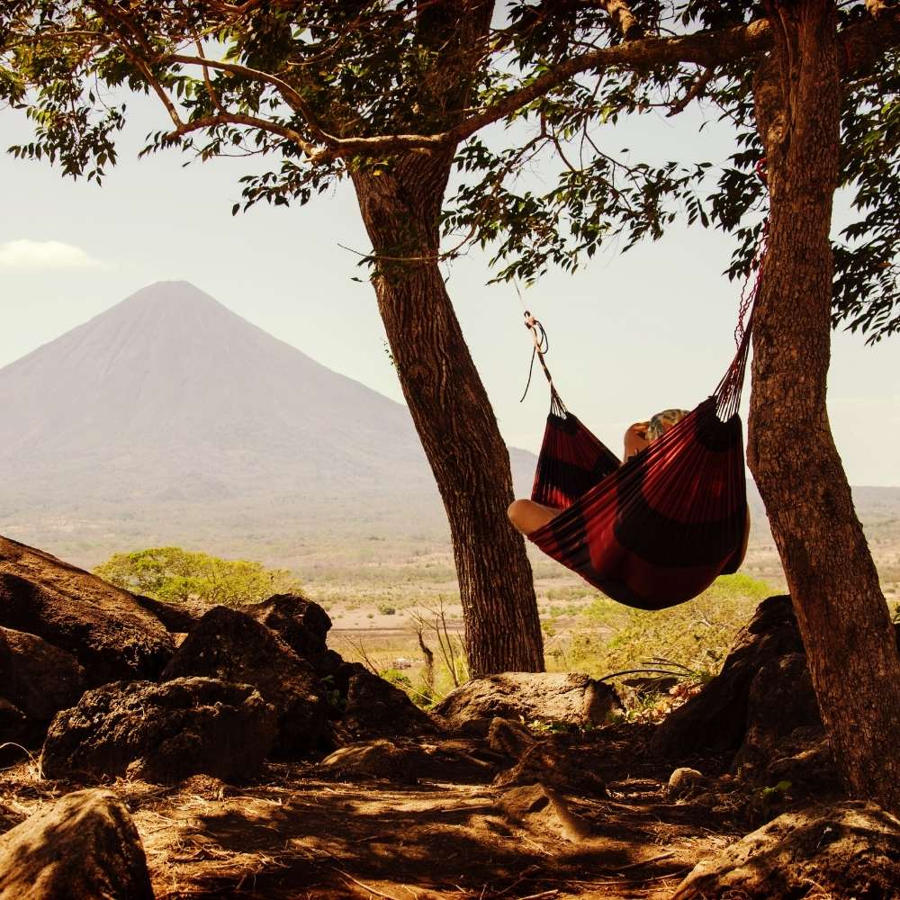 be comfortable camping by lounging around in hammocks and comfy chairs