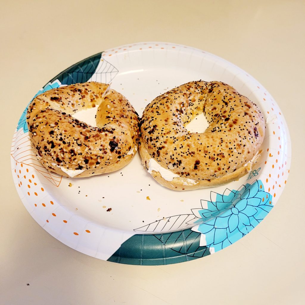 prep bagels ahead of time for no-cook camping breakfast