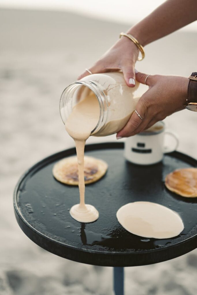 making pancakes while camping